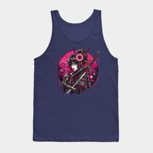 Cyberpunk Japanese Geisha Girl Tank Top